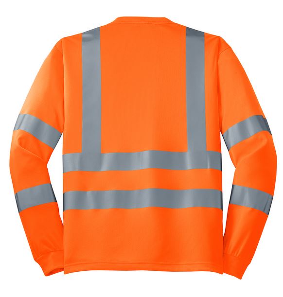 Class 3 Long Sleeve Double Reflective Tape ANSI 107 Snag-Resistant T-Shirt