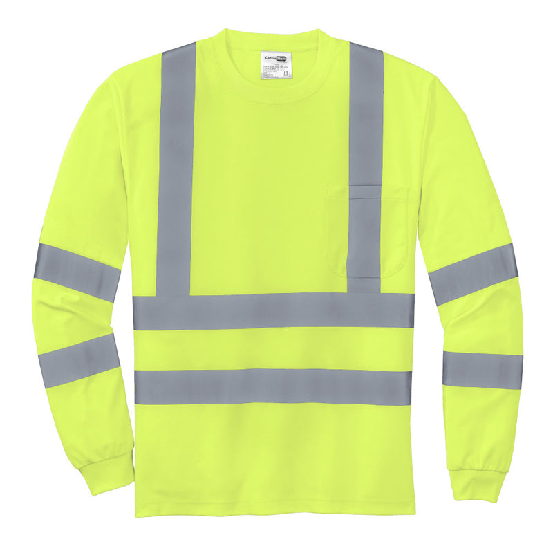 Custom Class 3 Long Sleeve Reflective ANSI 107 Snag-Resistant T-Shirt