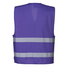 Load image into Gallery viewer, Custom PURPLE Work and Event Style Safety Reflective Vest
