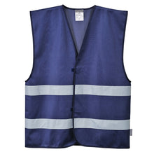 Load image into Gallery viewer, Custom Navy Blue Reflective Hi Visibility Work and Event Style Vest
