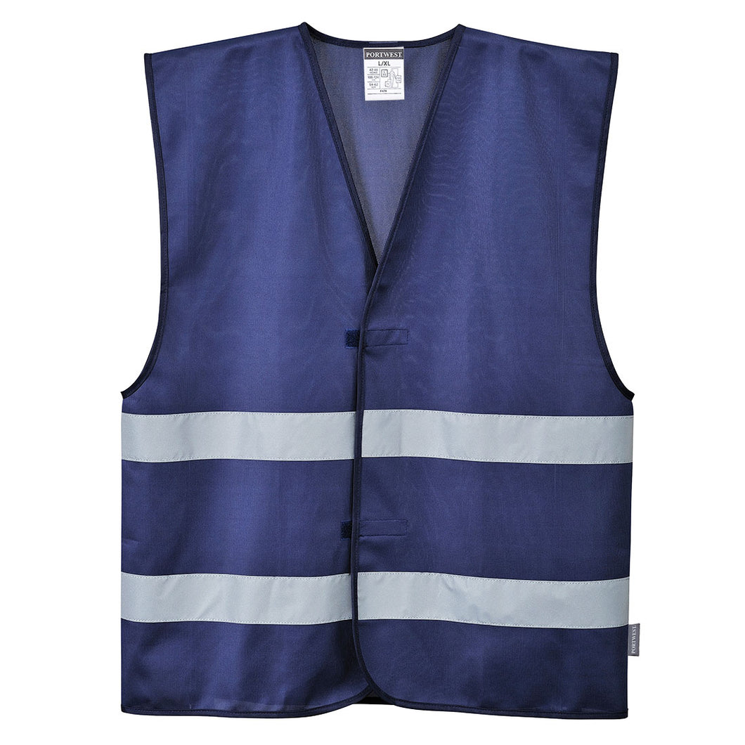 Custom Navy Blue Reflective Hi Visibility Work and Event Style Vest