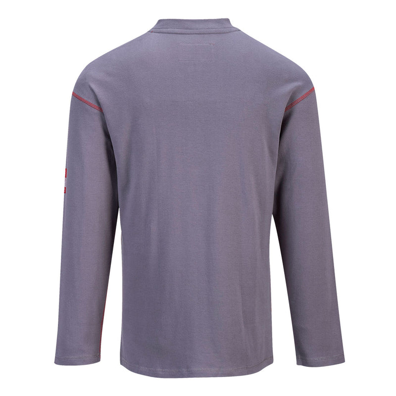 Flame Resistant Long Sleeve Gray Henley