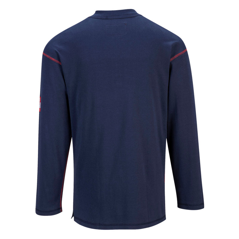 Flame Resistant Long Sleeve Navy Blue Henley