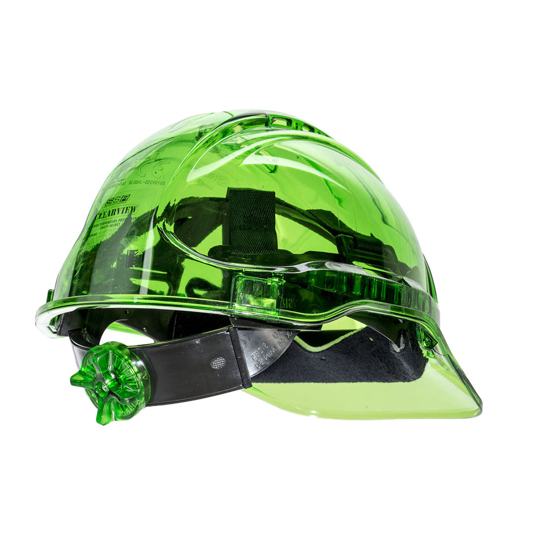 GREEN Translucent Ratchet Hard Hat