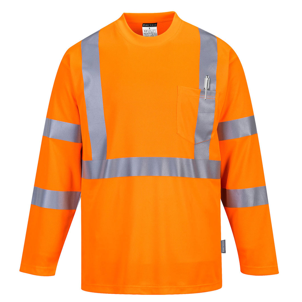 Class 3 Long Sleeve Shirt Hi-Vis Moisture Wiicking - Safety Vest Warehouse