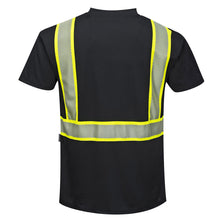 Load image into Gallery viewer, Enhanced Safety Black Short Sleeved Work T-Shirt - Safety Vest Warehouse

