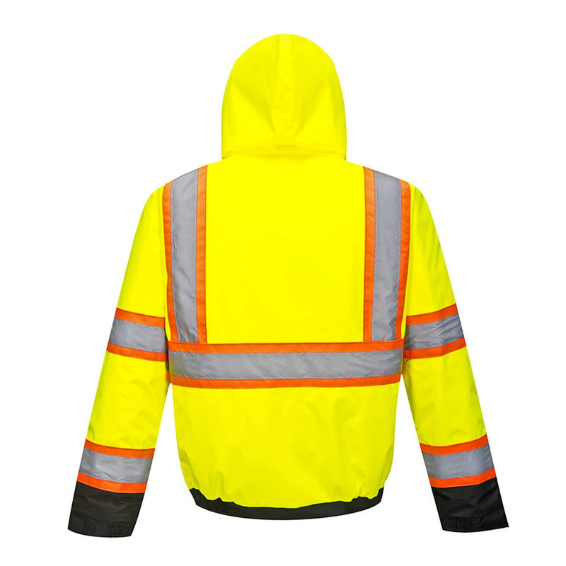 Custom High Visibility Class 3 Yellow/Black Winter Bomber Jacket