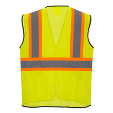 Load image into Gallery viewer, Back of Class 2 Yellow Safety Vest with Pockets
