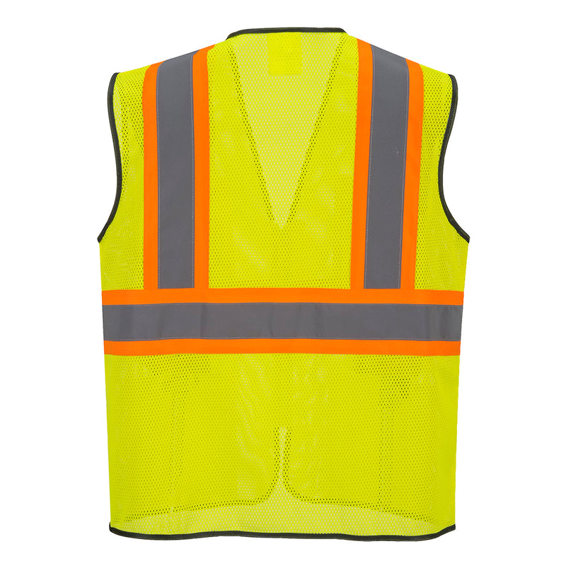 Back of Class 2 Yellow Safety Vest with Pockets