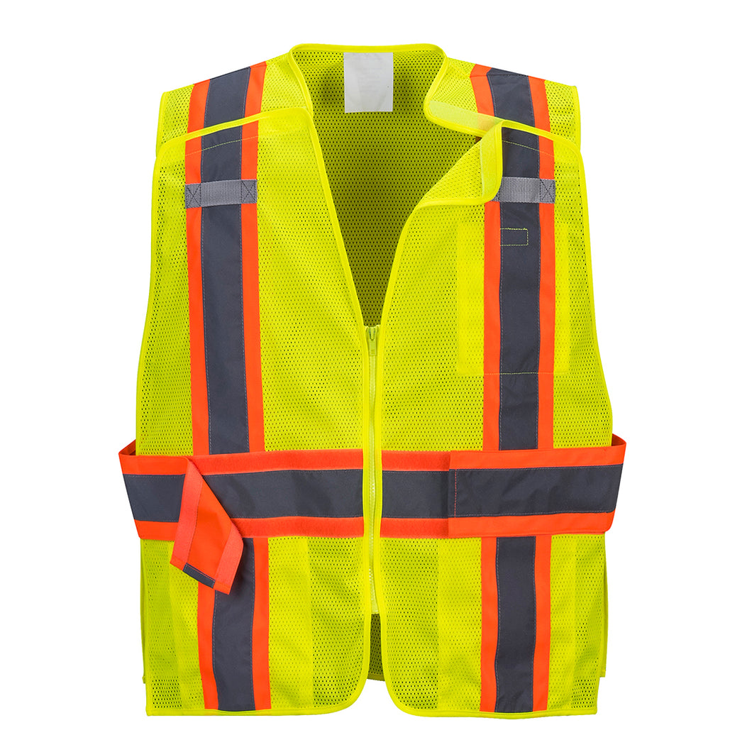 Adjustable Yellow Mesh Contrast Breakaway Vest