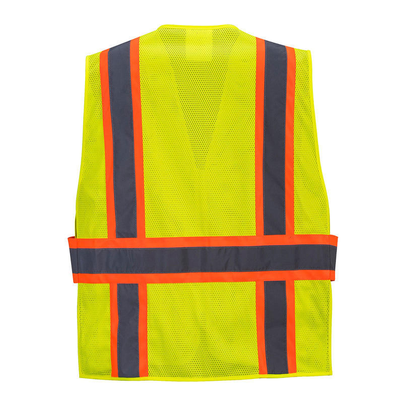 Adjustable Yellow Mesh Contrast Breakaway Vest