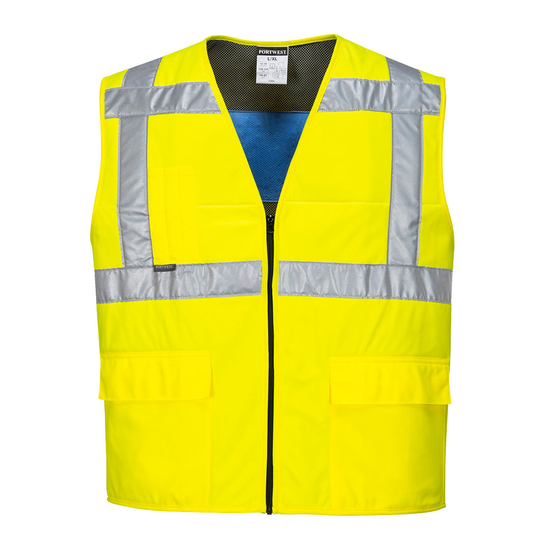 Cooling Safety Vest Hi Visibility Class 2 Yellow